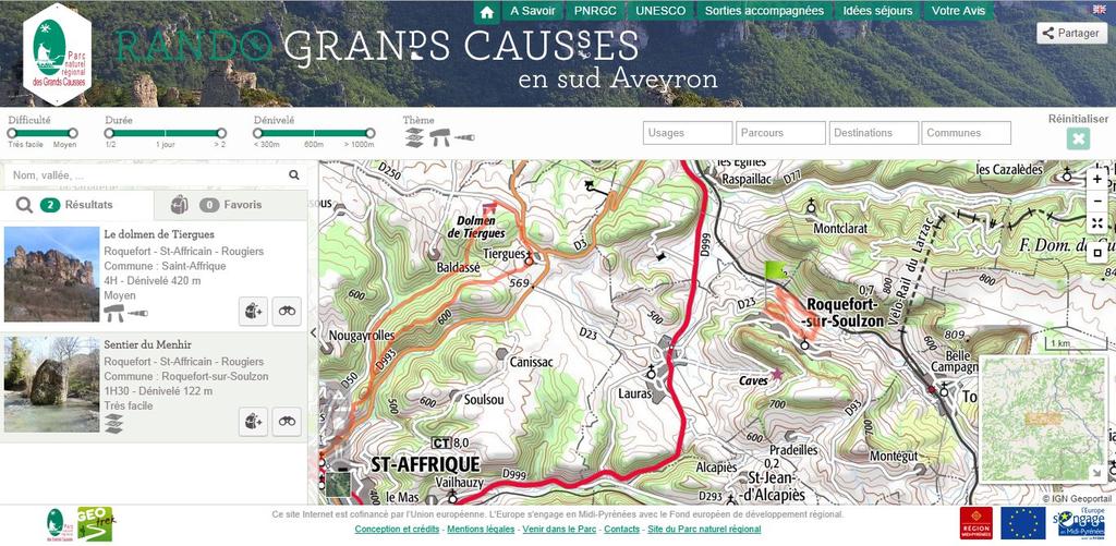 Geotrek and Rando-Ecrins Manage and promote