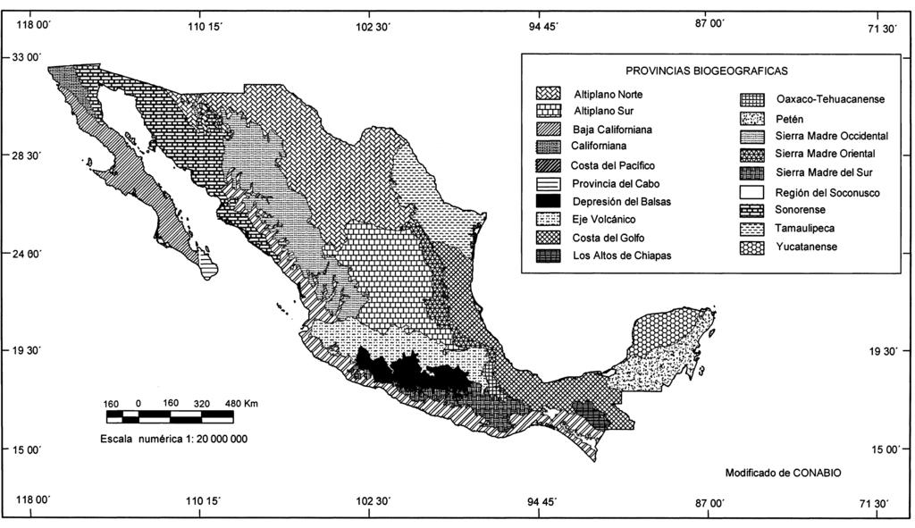 4 MONOGRAPHS OFWESTERN NORTH AMERICAN NATURALIST [No. 3 Fig. 2. Biotic provinces of Mexico (J.