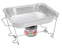 heat for warming food Sets up in one quick step Uses industry standard water and food pans 70106