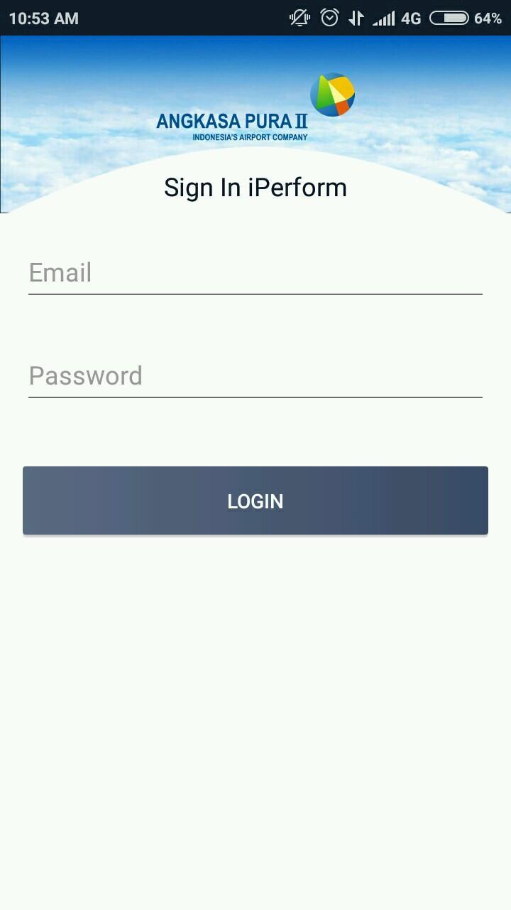 iperform APPLICATION FOR BAGGAGE HANDLING Username Password On the first page of the application, user is required to log in.