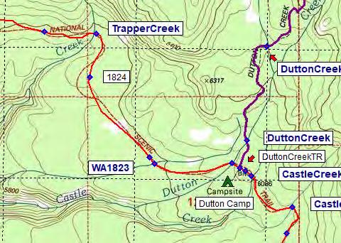 PCT Crater Lake Rim alternate route begins here via Dutton Creek Trail to Rim Village,
