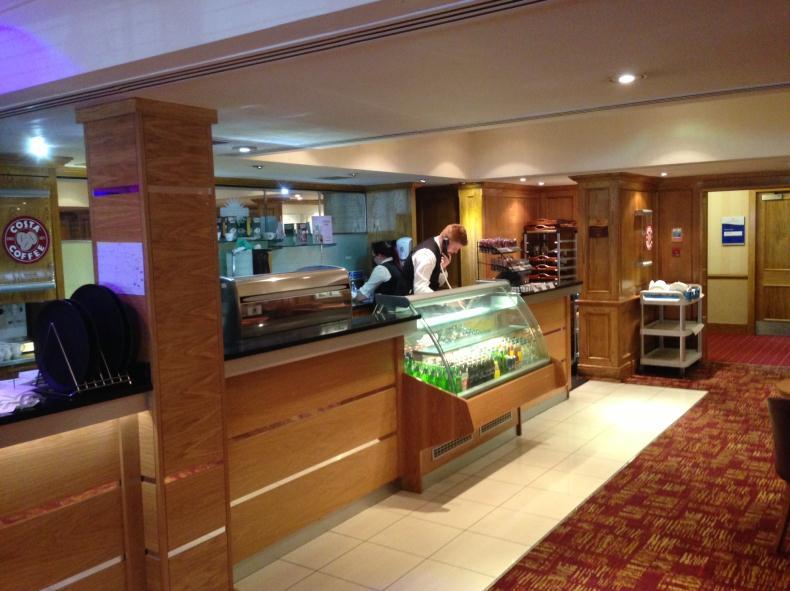 Caffé Cino: The coffee shop and bar lounge can be accessed from the main lobby; to the right of the Bar is the main Caffe Cino serving area.