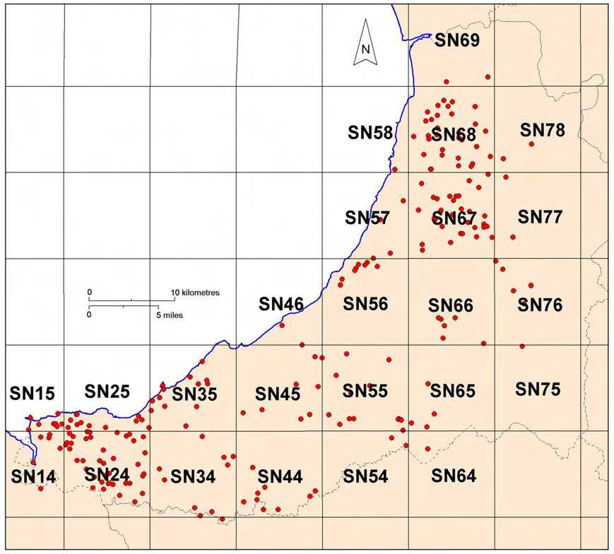 SITE GAZETTEER OF 10KM GRID SQUARES SN45 and SN46 For ease of handing the site gazetteers have been arranged into Ordnance Survey 10km grid squares.