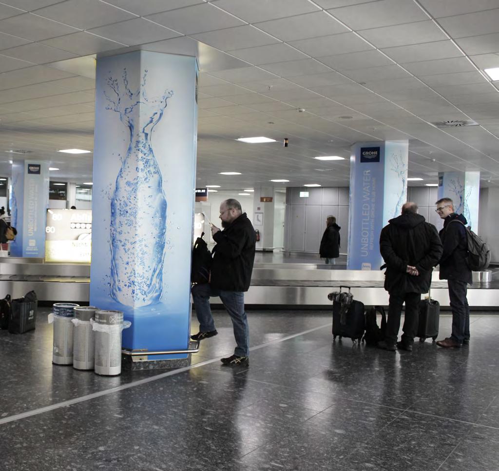Terminal 1 baggage claim area pillars T1B-S004 to -S009 and T1C-S004 to -S009 Leave lasting impressions In the waiting area of the baggage carousels you can be a staunch example.