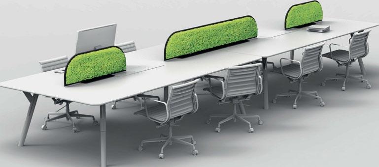 42 G Desks Moss Acoustics Desk Divider Unit The G-Desk is a moss-covered free-standing desk divider. It s designed to sit on any type of table and can be used in any commercial office environment.
