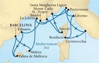 7-Day Romance of The Rivieras Barcelona ~ Civitavecchia (Rome) 20 th May, 3 rd June 2017 Spain France Monaco Italy Barcelona ~ Mahon, Menorca ~ La Joliette (Marseille) ~ St.