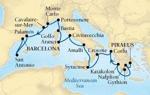 Bastia, Corsica ~ Portovenere ~ Monte Carlo ~ Cavalaire-sur- Mer ~ Palamos ~ SanAntonio (Ibiza) ~ Barcelona 8-Day Riviera and Spanish Idyll Civitavecchia (Rome) ~
