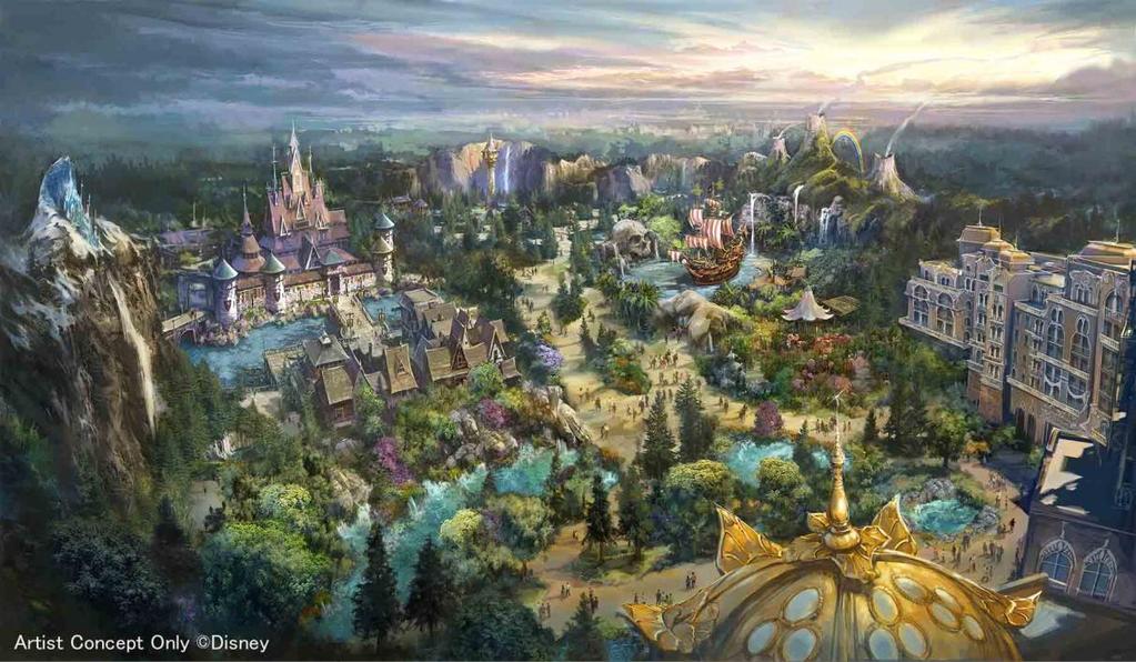 2. Overview of new themed port Themed to magical springs that lead to a world of Disney fantasy, the new port will consist of three areas inspired by Disney films that are beloved by Guests of all