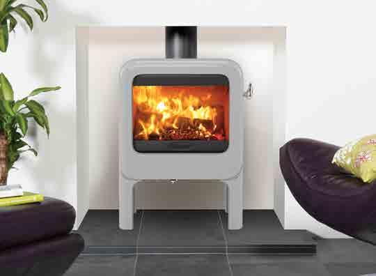 Rock 350 with tablet stand in Grey enamel ROCK 350 Wood Stoves KEY DETAILS All cast iron construction Woodburner Airwash and Cleanburn systems Ecodesign Ready Nominal heat output: 7kW Heat output