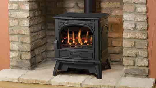 Dovre 280 Gas conventional flue version with coal-effect fire.