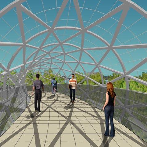 This is a new concept for the Fort York Pedestrian and Cycle Bridge linking Stanley Park (South) in the Niagara Neighbourhood and the Fort York National Historic Site.