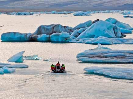BLUE ICE EXPERIENCE AND THE GLACIER LAGOON IMG26 DURATION 7-8 HRS LEVEL EASY Svínafellsjökull glacier walk A zodiac adventure boat ride Diamond beach On this amazing combination tour you will start