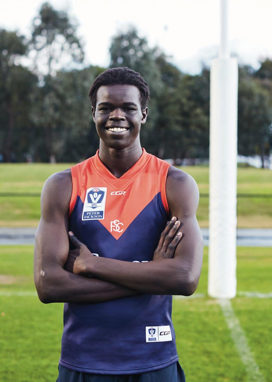 LOCALS I think AFL is a strong vehicle for community inclusion because it brings everyone together and it doesn t matter where you come from. Gach Nyuon is the ruckman for the Casey Demons.