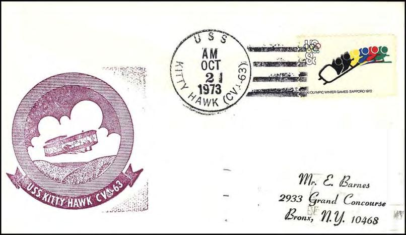 It too bears Kitty Hawk s machine steel cancel (Locy Type 7qt) and was franked with an 8 definitive flag stamp.