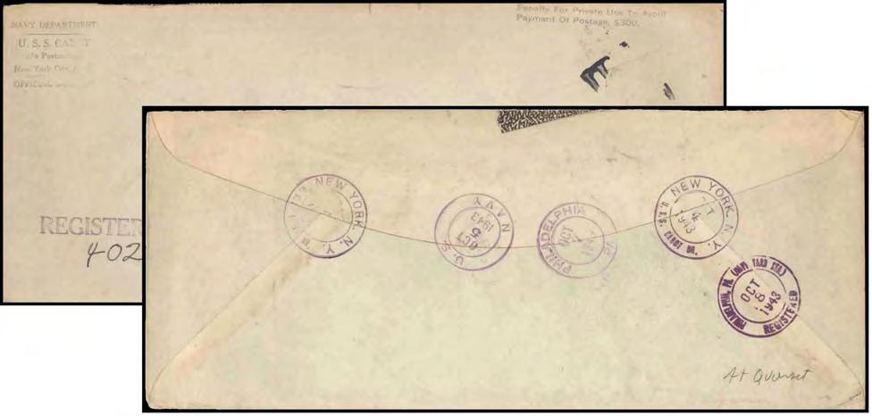Fleet Post Office New York address. The red printed slogan Idle Gossip Sinks Ships is underscored in black pen. The red censor s rubber stamp bears unclear initials, possibly FALE.