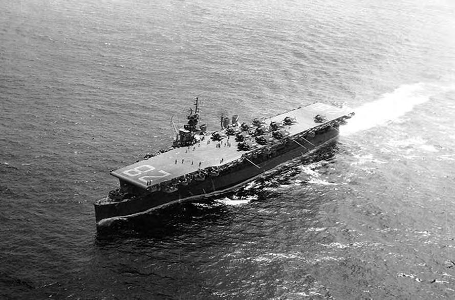 Lawrence B. Brennan NJ-Built Aircraft Carriers Page 64 NJ BUILT FAST AIRCRAFT CARRIERS, PART IV ~ Lawrence Brennan Fig. 81: USS Cabot underway at sea, July 26, 1945. Official U.S. Navy Photograph, now in the collections of the National Archives.