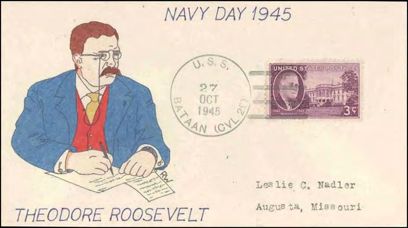 The card is hand written in blue-black ink and is canceled by the ship s rubber handstamp (Locy Type 2n) postmark dated October 24, 1945 in black ink.