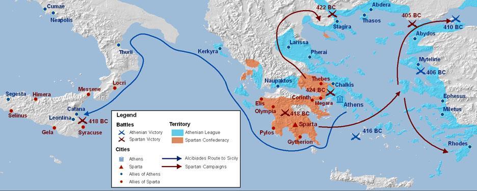 The Peloponnesian League http://explorethemed.com/pelop.asp?c=1 From the years 431 to 404 BC, almost the entire Greek world was engulfed in what modern historians calls the Peloponnesian War.