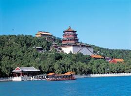 The Summer Palace The Summer Palace landscape, dominated mainly by Longevity Hill and Kunming Lake, covers an area of 2.9 square kilometers, three quarters of which is under water.