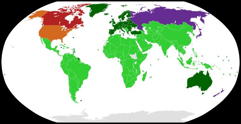 Slika 1 prikazuje kartu država Zemlje prema razini sudjelovanja u Protokolu iz Kyota za vremensko razdoblje između 2013. i 2020. godine. Slika 1.
