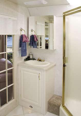 They provide an openness to the bath as well as adding privacy to the bedroom when desired.