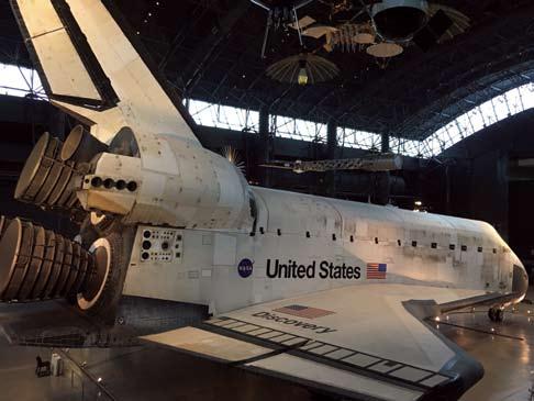 The Udvar-Hazy Center is annexed to Washington s Dulles International airport and contains artifacts of aerospace planes,