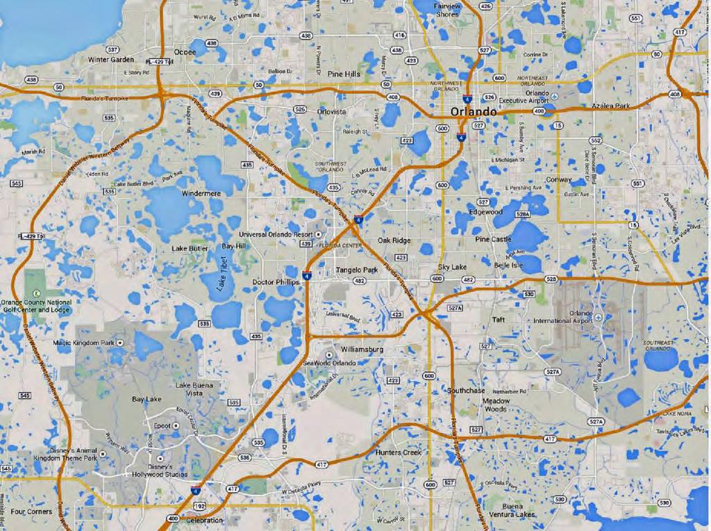 Area and Site Information Summary Distance To: The Orlando MSA is home to over 2,200,000 people, and as the State Road 408 2 miles Theme Park Capital of the world, hosts over 57 million tourists per