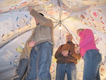 Each tent contains an installation (sometimes very small and