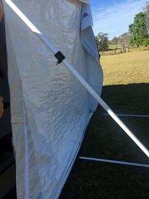 clipping it onto the horizontal awning