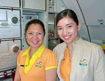 Filipinas are known for their friendliness and Cebu Pacific s personnel are no exception, as the smiles on these cabin attendants attest.