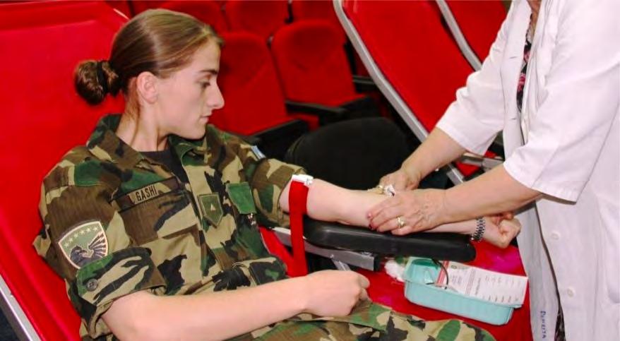 During the blood drive the KSF donated over 450 units of blood.