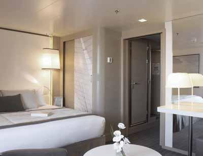 Look to elegance and smart design in a Prestige Suite Relax in a beautiful Stateroom with every convenience BUTLER SERVICE INCLUDED Balcony Balcony Balcony Bar