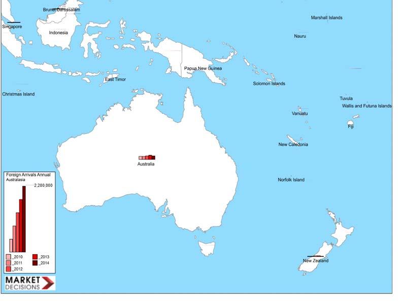 Australasia Map Showing Foreign
