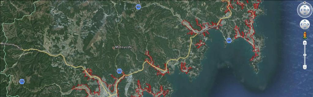 2. Route and schedule Utatsu Shizugawa Shopping village Kanyo hotel Togura Red line: The 2 tsunami inundation limit Fig.