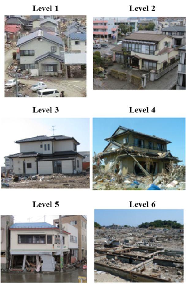 The earthquake-resistant building code in force at the time of construction has almost no relation to tsunami damage.