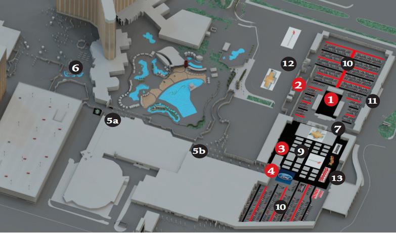 ONSITE MAP This map will help you navigate the auction space. 1. AUCTION AREA 2. CONSIGNMENT OFFICE 3. BARRETT-JACKSON VIP EXPERIENCES DESK* 4. AUCTION ENTRANCE 5. A & B BOX OFFICES 6.