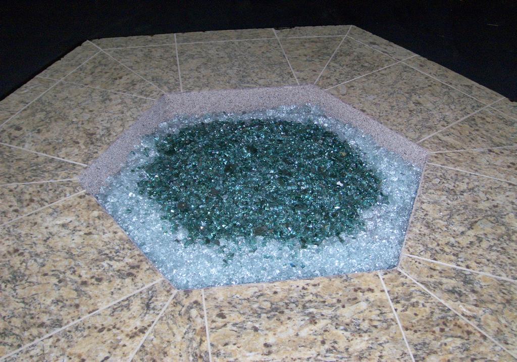 15 Fire on Ice Glass Placement Some fire pit owners have the Fire on Ice option which uses decorative glass
