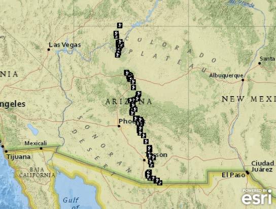 Online Interactive Arizona Trail maps are available through
