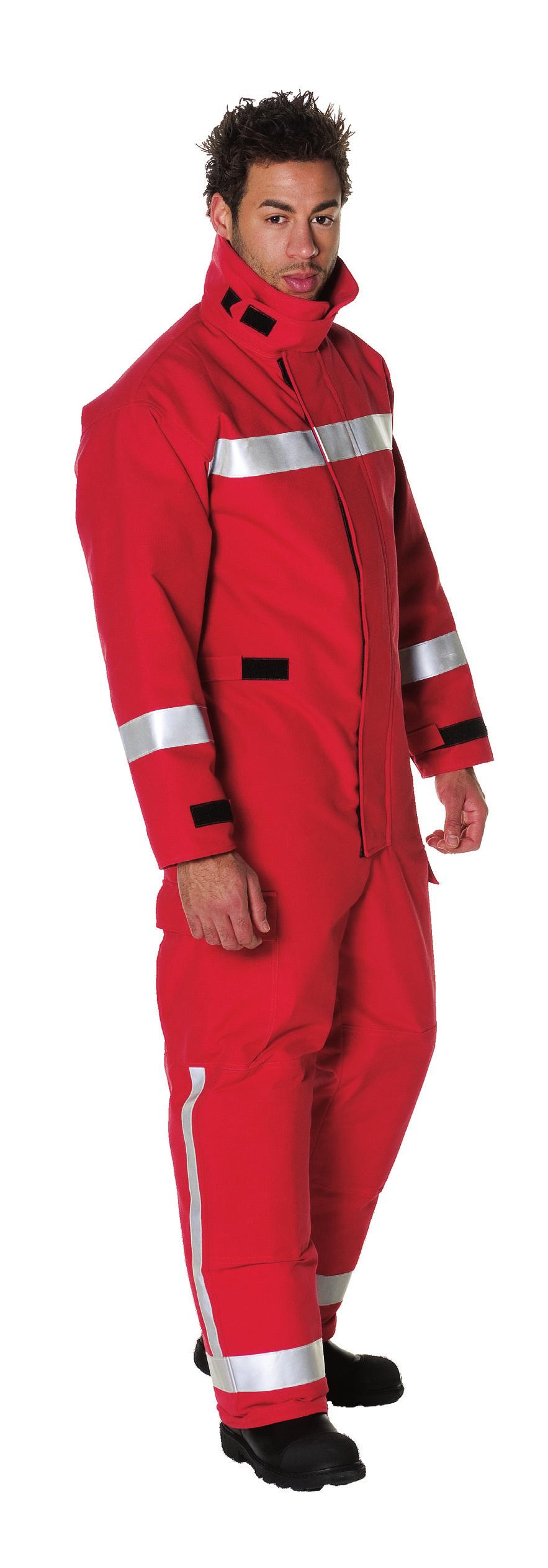 Coverall to EN469 Fully lined coverall UNC9 In certain areas, a one-piece garment is preferred to the coat and trouser.