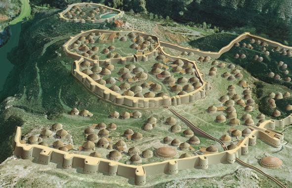 Reconstruction of the settlement of Los Millares during the Middle Copper Age (drawing: M. Salvatierra; data: F.