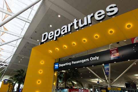 Departures Once you have checked-in, enter departures through one of the large yellow departure portals.