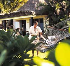 The accommodation is comprised of deluxe rooms, most with sweeping ocean views and traditional thatched bures (bungalows).