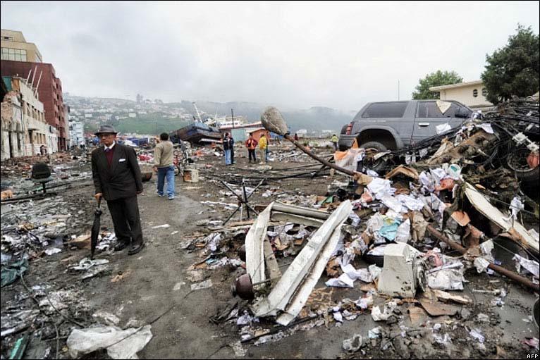 Talcahuano, Chile tsunami debris in the