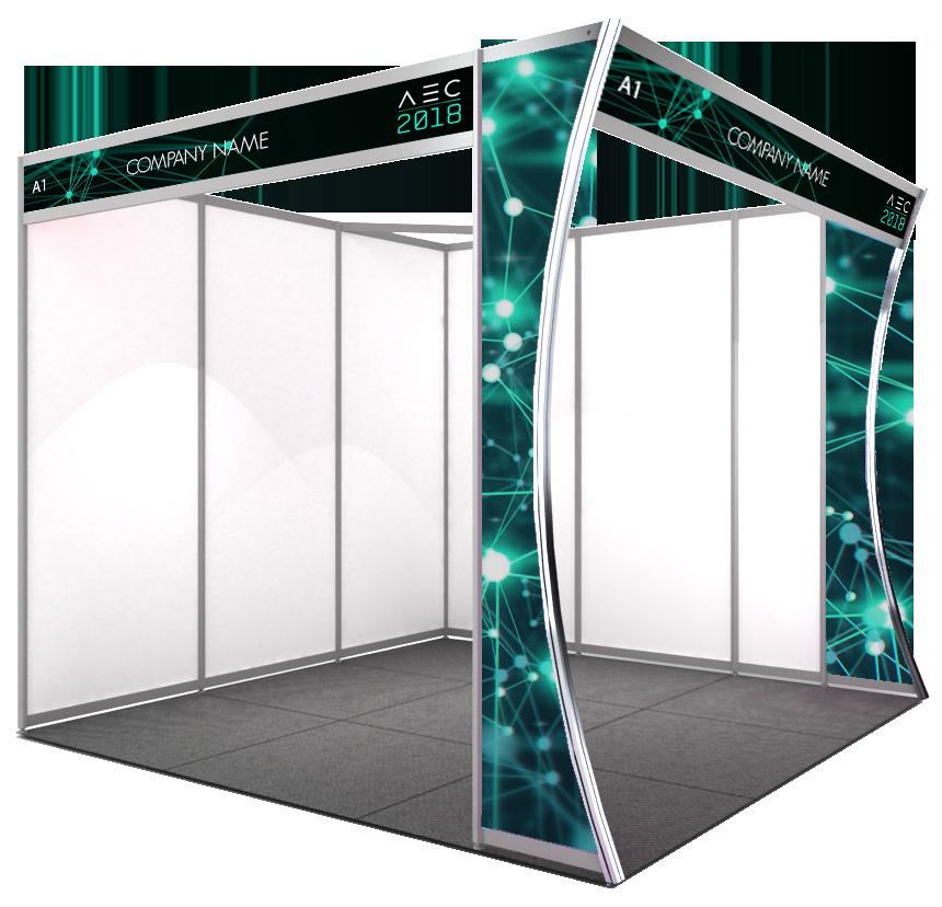 EXHIBITION BOOTH 3m x 3m $7,000 ex GST A space to create a bespoke display that will engage conference delegates and showcase your products and business ITEM DESCRIPTION Fascia panel Walls Lights