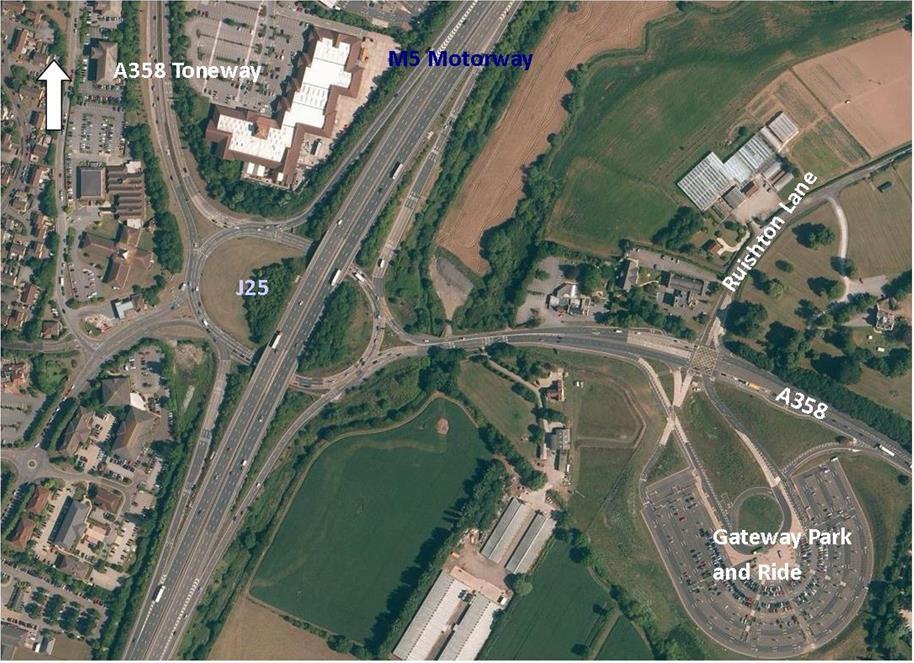 SCHEME SUMMARY Scheme Name M5 Junction 25, Taunton Date 7 July 2016 Scheme Scheme Description The existing situation M5 Junction 25 (M5 J25) is a large five-arm grade separated roundabout with a