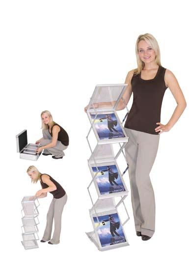 LITERATURE RACKS ZEDUP 2 DOUBLE WIDE COLLAPSIBLE Easy to use 6 pocket literature rack collapses and packs away for ease