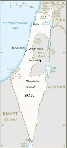The borders of Israel are greatly argued over by several countries. The map on the right is not necessarily authoritative. (That means, we do not claim that the map is entirely correct.) 2.