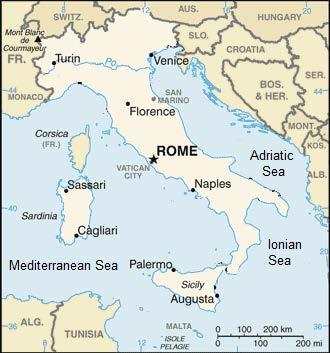 ITALY N W E S Italy 1. If you look at the map of Italy, it seems to be shaped like a boot. There is a large island that is part of Italy that lies just next to what would be the toe of the boot.