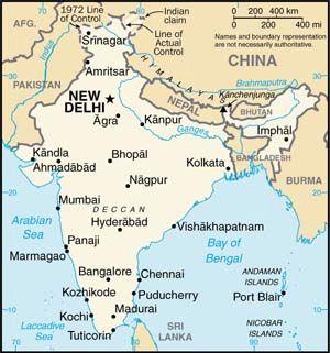 India 1. The largest city in India is Mumbai. It was formerly known as Bombay. Mumbai is located on the shore of what sea? 2. Name the other large bodies of water that border the Indian peninsula?