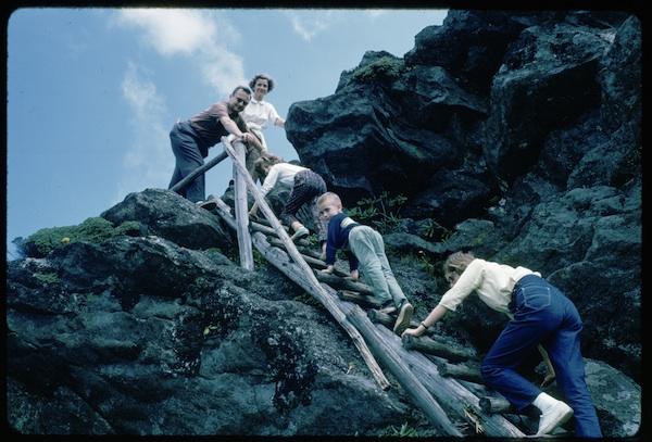 -2- Family hiking Grandfather Mountain trail, Sept. 1963 http://dc.lib.unc.edu/u?